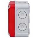 F-Tronic 7340210 FR-Abzweigkasten 85x85x54mm Durchstoßmembran IP66 PS grau/rot Sicherheitsbeleucht.