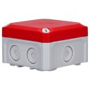 F-Tronic 7340210 FR-Abzweigkasten 85x85x54mm Durchstoßmembran IP66 PS grau/rot Sicherheitsbeleucht.