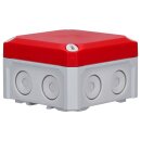 F-Tronic 7340210 FR-Abzweigkasten 85x85x54mm Durchstoßmembran IP66 PS grau/rot Sicherheitsbeleucht.