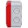 F-Tronic 7340210 FR-Abzweigkasten 85x85x54mm Durchstoßmembran IP66 PS grau/rot Sicherheitsbeleucht.