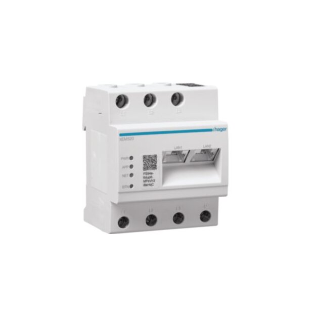Hager XEM520 Lastmanager bis 20 Ladepunkte statisch/dynamisch mit OCPP1.6J für Backend