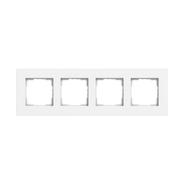 Gira 0214407 Abdeckrahmen 4-fach Gira Esprit Aluminium Reinweiß matt (lackiert)