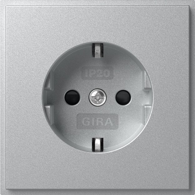Gira 445365 SCHUKO-Steckdose mit Shutter (IP20) Gira TX_44 Farbe Alu