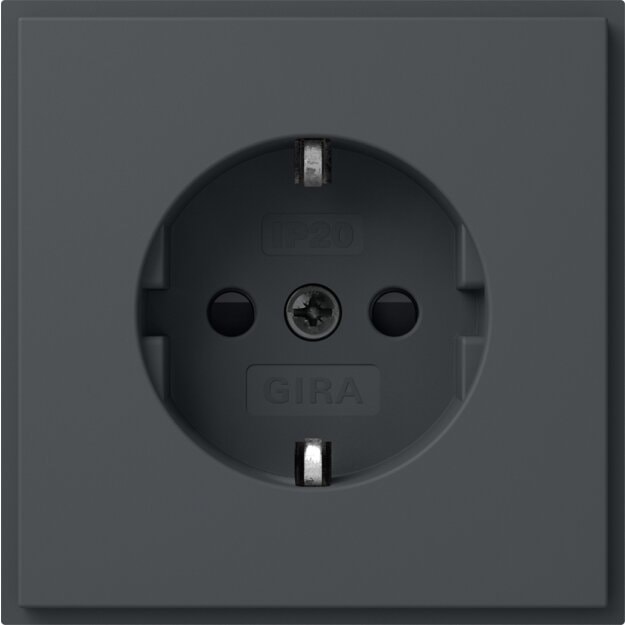 Gira 445367 SCHUKO-Steckdose mit Shutter (IP20) Gira TX_44 Anthrazit