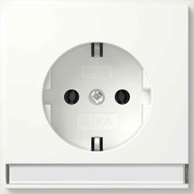 Gira 446266 SCHUKO-Steckdose Beschriftungsfeld + mit Shutter (IP20) Gira TX_44 Reinweiß