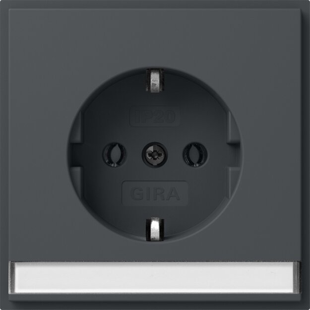 Gira 446267 SCHUKO-Steckdose Beschriftungsfeld + mit Shutter (IP20) Gira TX_44 Anthrazit