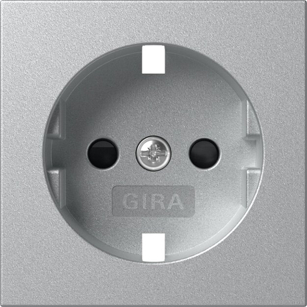 Gira 492126 Abdeckung für SCHUKO-Steckdose mit Shutter System 55 Farbe Alu