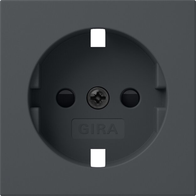 Gira 492128 Abdeckung für SCHUKO-Steckdose mit Shutter System 55 Anthrazit