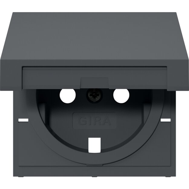 Gira 492228 Abdeckung für SCHUKO-Steckdose mit Klappdeckel System 55 Anthrazit