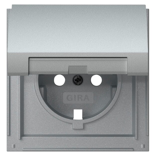 Gira 492265 Abdeckung für SCHUKO-Steckdose mit Klappdeckel Gira TX_44 Farbe Alu