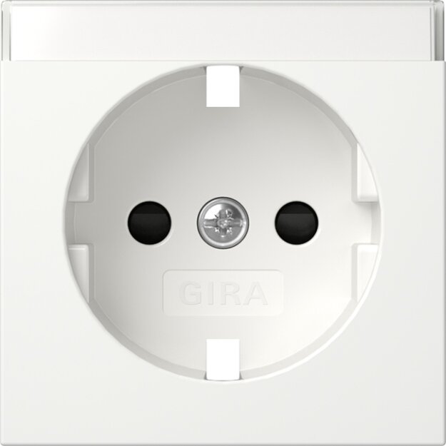 Gira 492303 Abdeckung für SCHUKO-Steckdose mit Beschriftungsfeld + mit Shutter System 55 Reinweiß