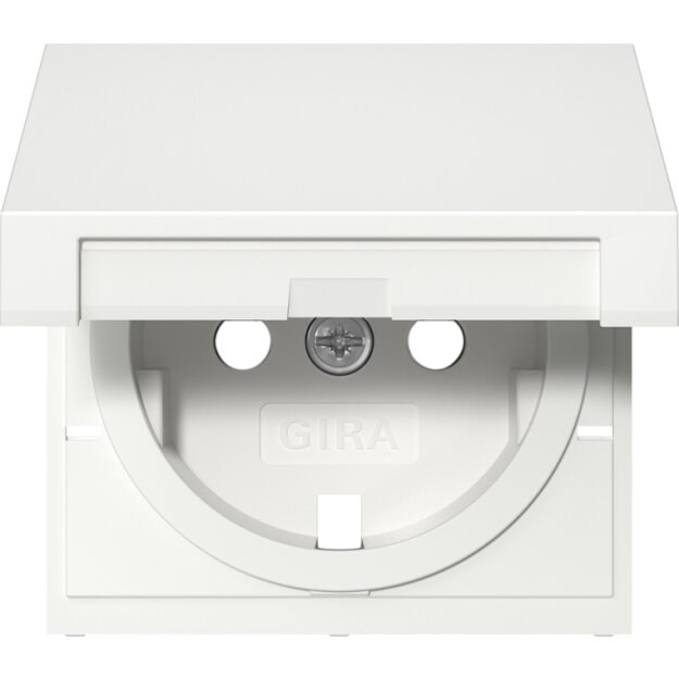 Gira 494227 Abdeckung für SCHUKO-Steckdose mit Klappdeckel + mit Shutter System 55 Reinweiß matt