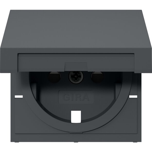 Gira 494228 Abdeckung für SCHUKO-Steckdose mit Klappdeckel + mit Shutter System 55 Anthrazit