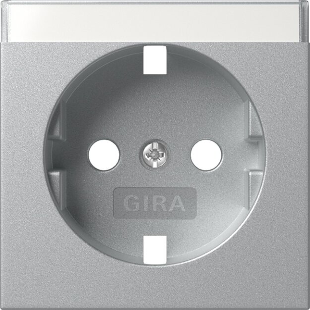 Gira 494726 Abdeckung für SCHUKO-Steckdose Beschriftungsfeld System 55 Farbe Alu