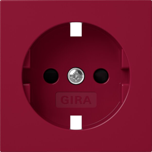 Gira 4921108 Abdeckung für SCHUKO-Steckdose mit Shutter mit roter Abdeckung und Aufdruck "WSV" (weitere Sicherheitsversorgung) System 55
