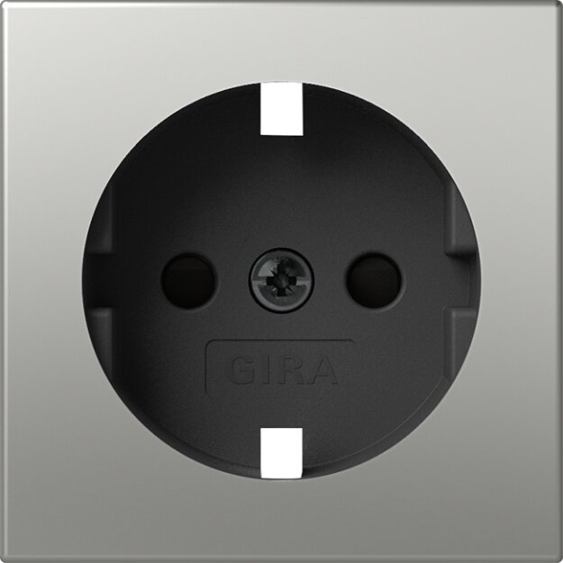 Gira 4921600 Abdeckung SCHUKO-Steckdose mit Shutter System 55 Edelstahl