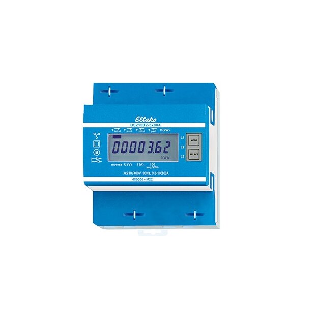 Eltako 28480315 Zweiweg-Drehstromzähler MID geeicht DSZ15DZ-3x80A MID