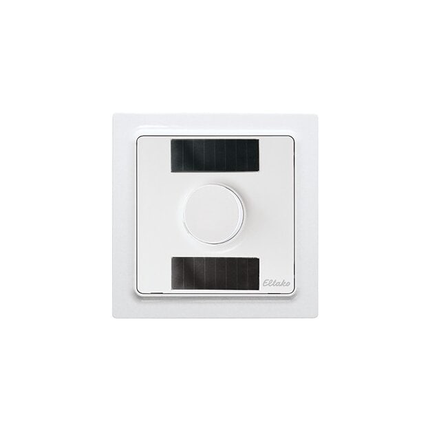 Eltako 30055793 Funk-Temperatur-Regler mit Handrad im E-Design55 2 Solarzellen und Batterie Reinweiß glänzend FTR55ESB-wg