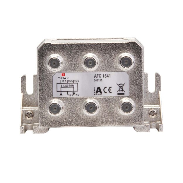 Triax 343136 AFC 1641 - 4-fach-Abzweiger 16,5 dB