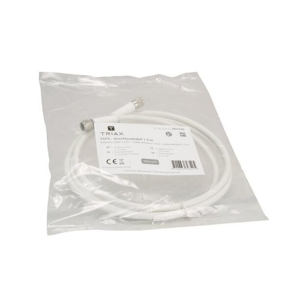 Triax 389340 TCFS HQ A++ 1.5 m - Antennenkabel 2 x F-Schraubstecker gerade Weiß