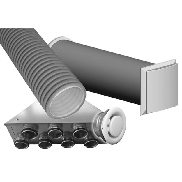 Dimplex 371620 Paket Kunststoff-Flex dezentrale Zuluft / zentrale Abluft DFP DZA 110