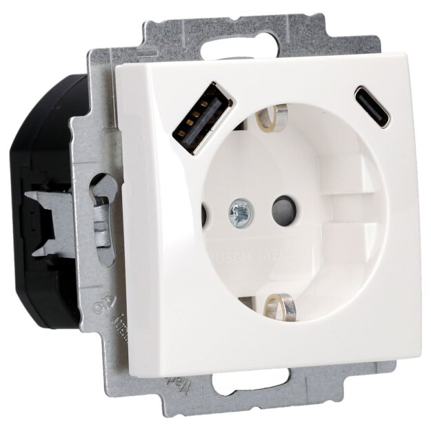 Busch-Jaeger 20 EUCB2USBAC-914 SCHUKO®-/USB-A+C Steckdose 2CKA002011A6298 Alpinweiß Balance SI
