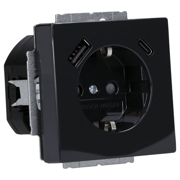 Busch-Jaeger 20 EUCB2USBAC-81 SCHUKO®-/USB-A+C Steckdose 2CKA002011A6300 Anthrazit Plattform 63