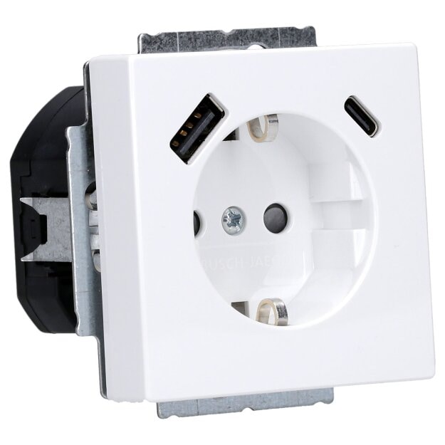 Busch-Jaeger 20 EUCB2USBAC-84 SCHUKO®-/USB-A+C Steckdose 2CKA002011A6306 Studioweiß Plattform 63