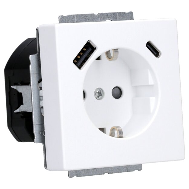 Busch-Jaeger 20 EUCB2USBAC-884 SCHUKO®-/USB-A+C Steckdose 2CKA002011A6310 Studioweiß Matt Plattform 63