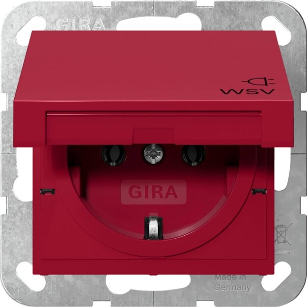 Gira 4454108 SCHUKO-Steckdose KD WSV System 55 Rot