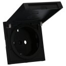 Gira 4922005 Abdeckung SCHUKO-Steckdose KD mit Aufdruck "Steckdose" System 55 Schwarz
