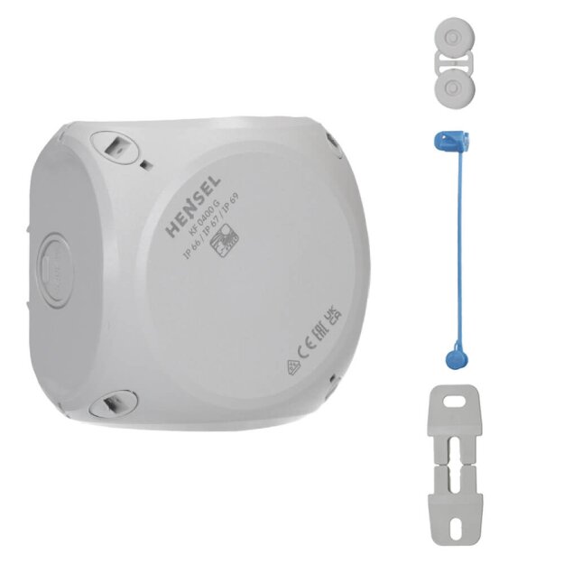 Hensel KF 0400 G Kabelabzweigkasten bis 4 qmm 3phasig, 6 qmm 1phasig, ohne Klemme