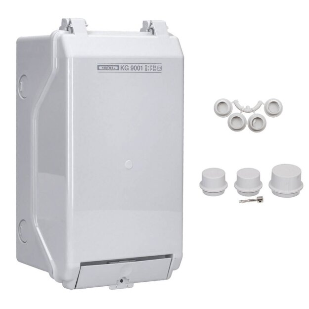 Hensel KG 9001 IN KV-Leergehäuse, Einbaumasse bei eingebaute Montageplatte 101x205x95 mm