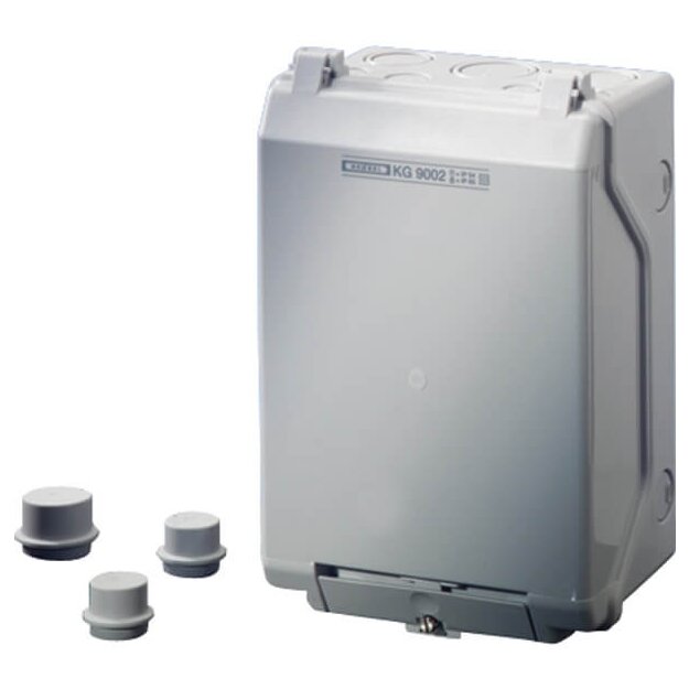Hensel KG 9002 IN KV-Leergehäuse, Einbaumasse bei eingebaute Montageplatte 133x205x95 mm