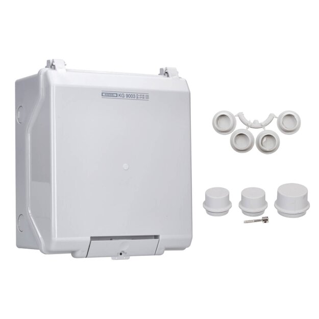 Hensel KG 9003 IN KV-Leergehäuse, Einbaumasse bei eingebaute Montageplatte 182x205x95 mm