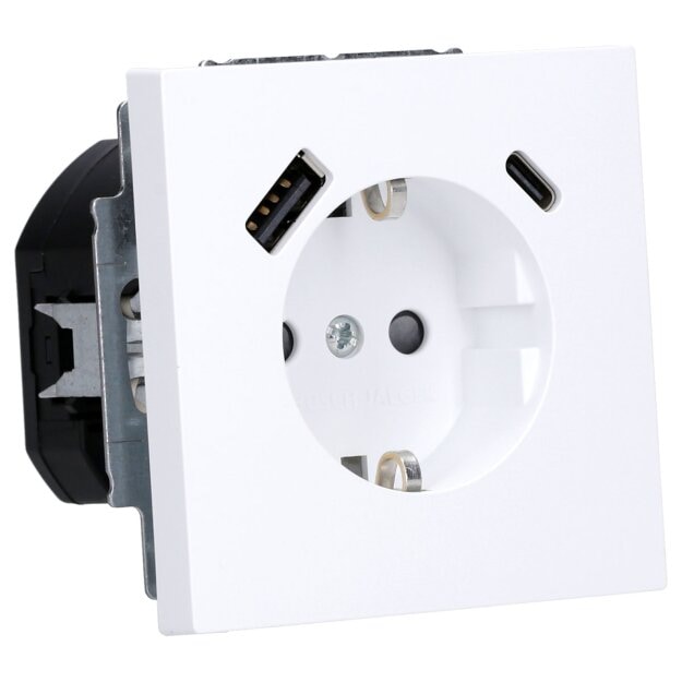 Busch-Jaeger 20 EUCB2USBAC-44M SCHUKO®-/USB-A+C Steckdose Safety+ 2CKA002011A6318 Studioweiß Matt Art Linear
