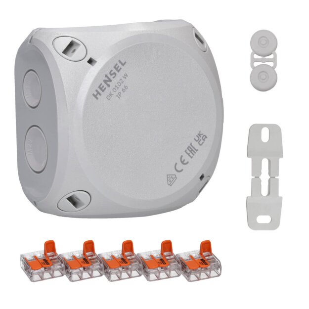 Hensel DK 0102 W Kabelabzweigkasten 0,75-2,5 qmm 3phasig 5x 3-Leiter Verbindungsklemmen