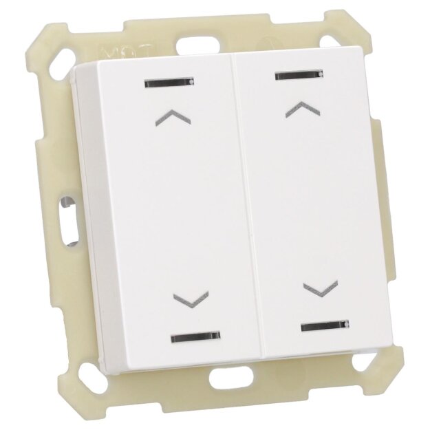 MDT BE-TAL55T2.A1 KNX Taster Light 55 2-fach RGBW Temperatursensor Reinweiß glänzend Jalousie