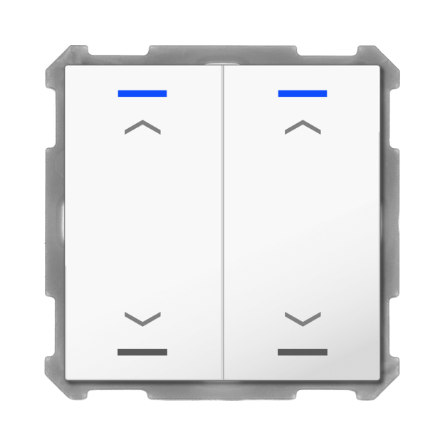 MDT BE-TAL63T2.A1 KNX Taster Light 63 2-fach RGBW Temperatursensor Studioweiß glänzend Jalousie