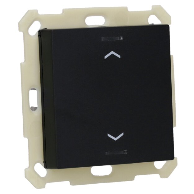 MDT BE-TAL55T106.A1 KNX Taster Light 55 1-fach RGBW Temperatursensor Schwarz matt Jalousie
