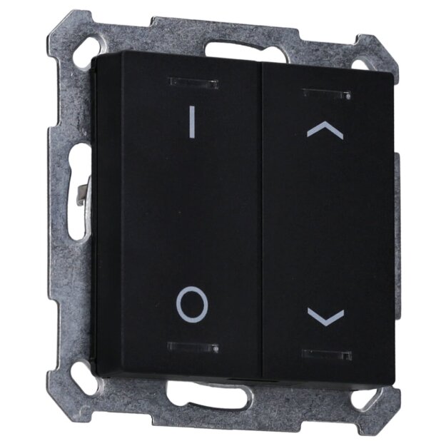 MDT BE-TAL55T206.D1 KNX Taster Light 55 2-fach RGBW Temperatursensor Schwarz matt
