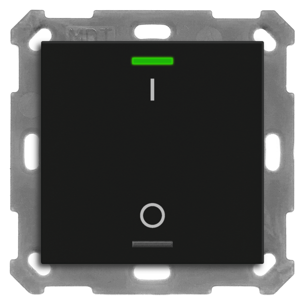 MDT BE-TAL550106.B1 KNX Taster Light 55 1-fach RGBW Schwarz matt Schalten