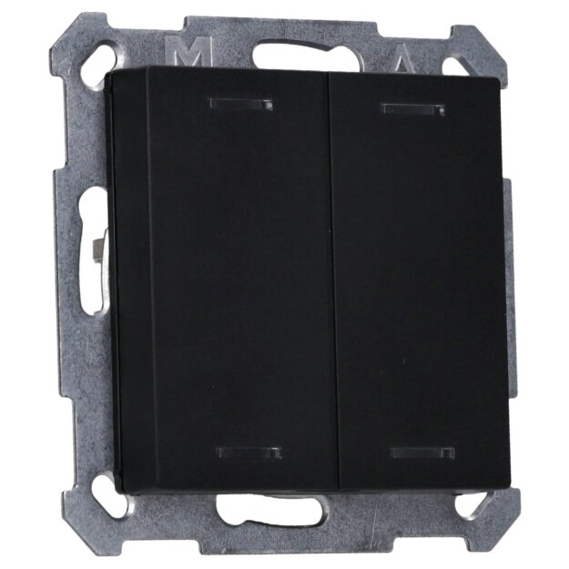 MDT BE-TAL550206.01 KNX Taster Light 55 2-fach RGBW Schwarz matt Neutral