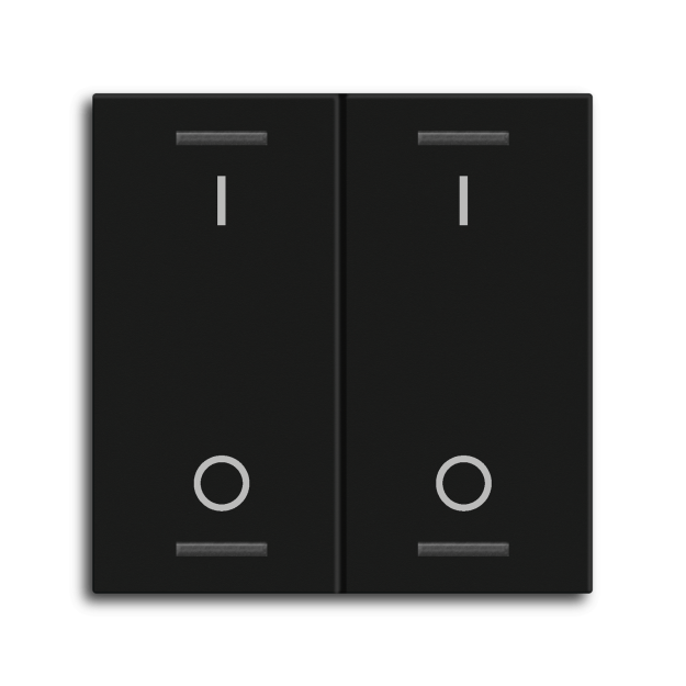 MDT BE-TAL55W206.B1 MDT Wippe für KNX Taster Light 55 2-fach Schwarz matt Schalten