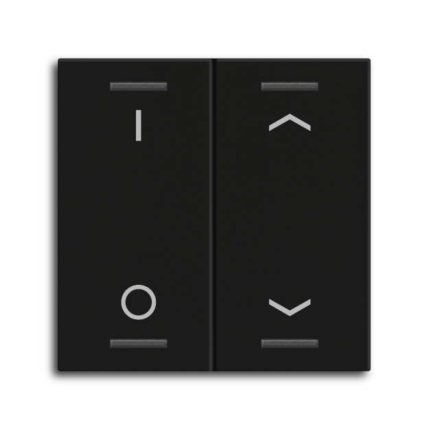 MDT BE-TAL55W206.D1 MDT Wippe für KNX Taster Light 55 2-fach Schwarz matt Schalten_Jalousie