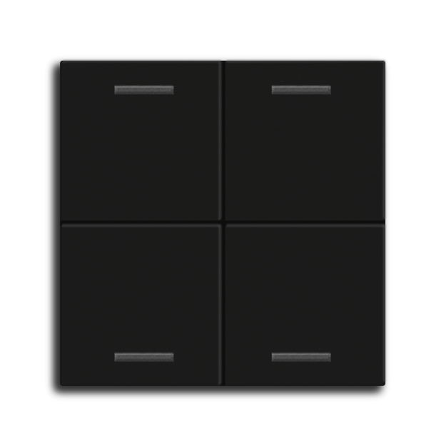 MDT BE-TAL55W406.01 MDT Wippe für KNX Taster Light 55 4-fach Schwarz matt Neutral