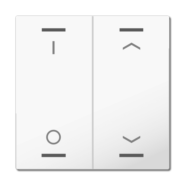 MDT BE-TAL63W204.D1 MDT Wippe für KNX Taster Light 63 2-fach Studioweiß glänzend Schalten_Jalousie