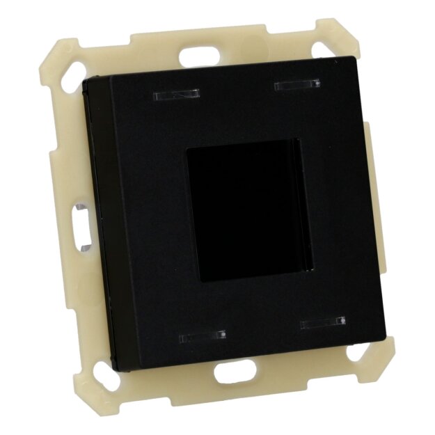 MDT BE-TAS55T406.01 KNX Taster Smart 55 4-fach mit Farbdisplay und T-/F-Sensor Schwarz matt