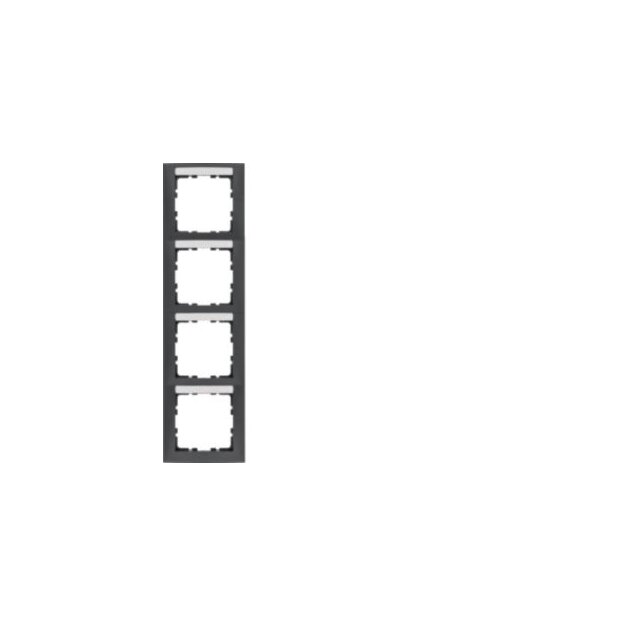 Berker 10149969 Rahmen 4fach senkrecht mit Beschriftungsfeld S.1 anthrazit matt