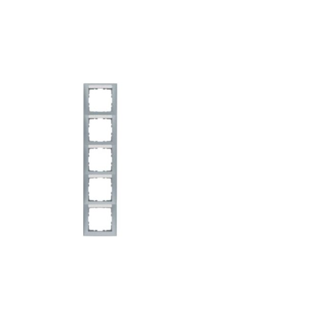 Berker 10159959 Rahmen 5fach senkrecht mit Beschriftungsfeld S.1 aluminium matt
